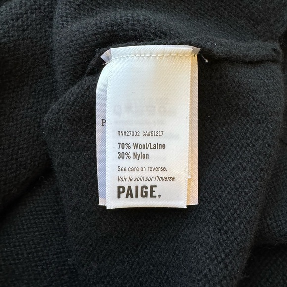 Paige Raundi Turtleneck Cut Out Wool Midi Sweater Dress Black Size Medium - Picture 13 of 14